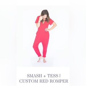 Smash + Tess x Jillian Harris Sunday romper. Size small, red